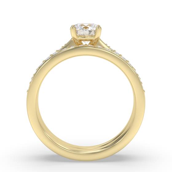 Round Diamond Shoulder Set Bridal Set