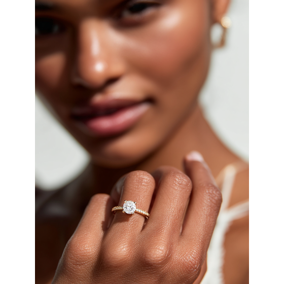 Shoulder Set Diamond Engagement Ring