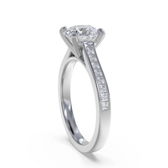 Round Diamond Shoulder Set Ring