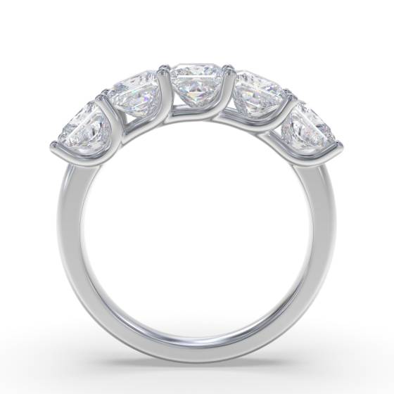 0.50ct VS2/E 5 Stone Princess Natural Diamond Half Eternity Ring