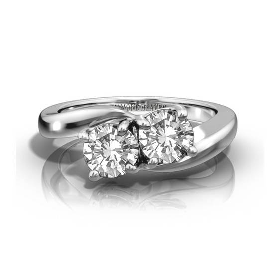 1.60ct VS2/H Two Stone Round Natural Diamond Ring