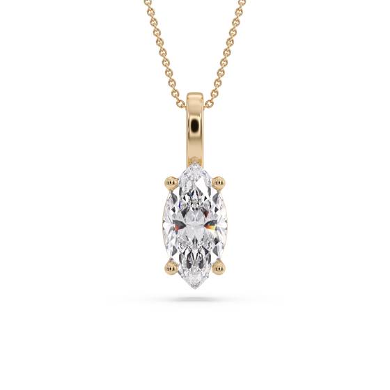 Marquise Diamond Solitaire Pendant