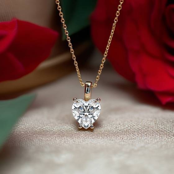 Heart Diamond Solitaire Pendant