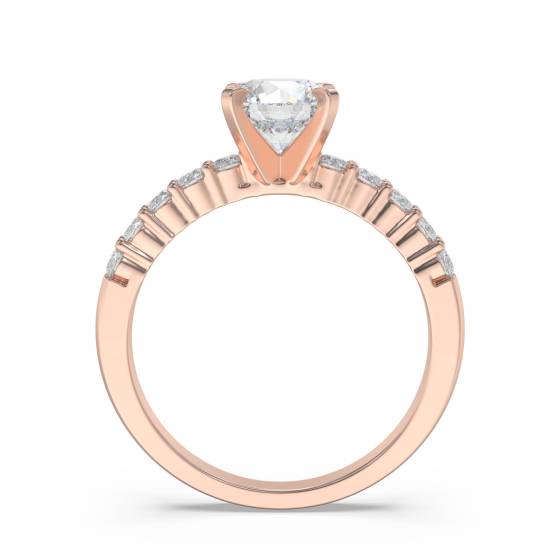 Round Diamond Shoulder Set Ring