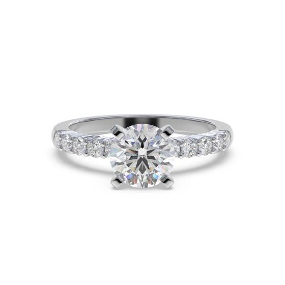 Round Diamond Shoulder Set Ring
