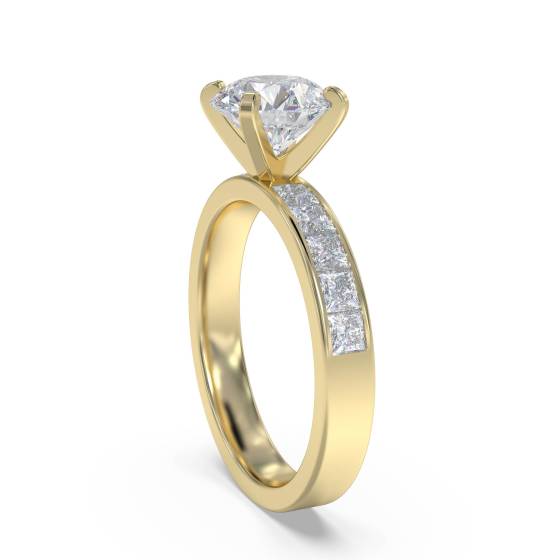 Round Diamond Shoulder Set Ring