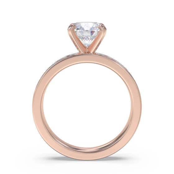 Round Diamond Shoulder Set Ring