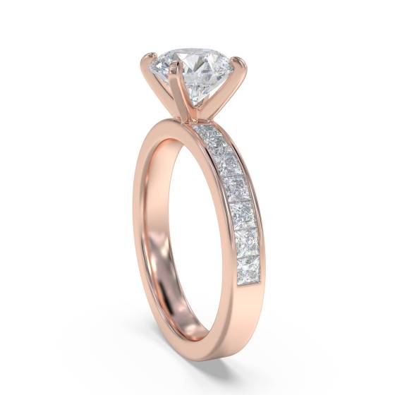 Round Diamond Shoulder Set Ring