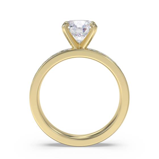 Round Diamond Shoulder Set Ring