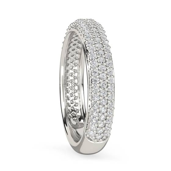 0.50ct VS/F-G Round Natural Diamond Three Row Eternity Ring