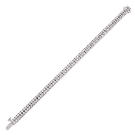 Round Diamond Double Row Tennis Bracelet