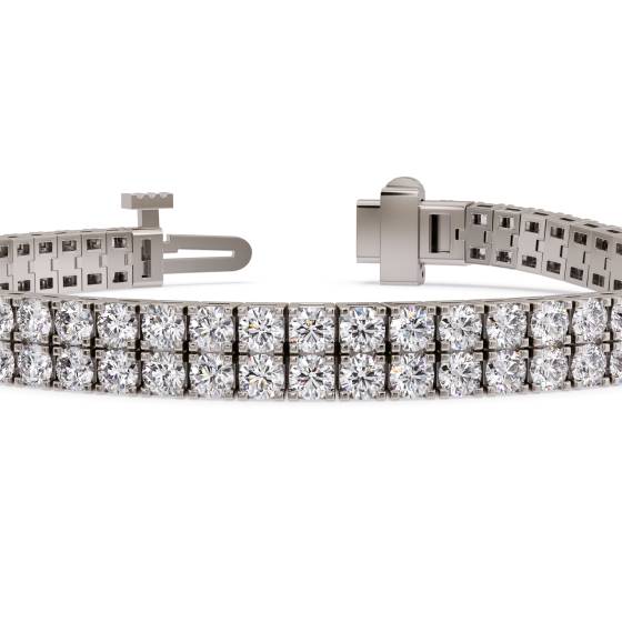 Round Diamond Double Row Tennis Bracelet
