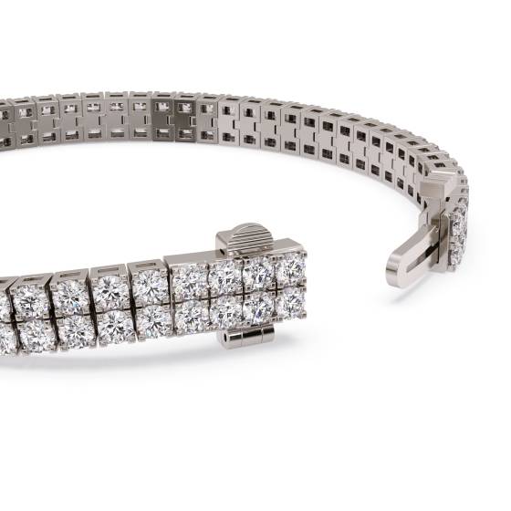 Round Diamond Double Row Tennis Bracelet