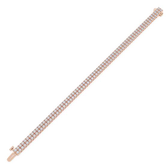Round Diamond Double Row Tennis Bracelet