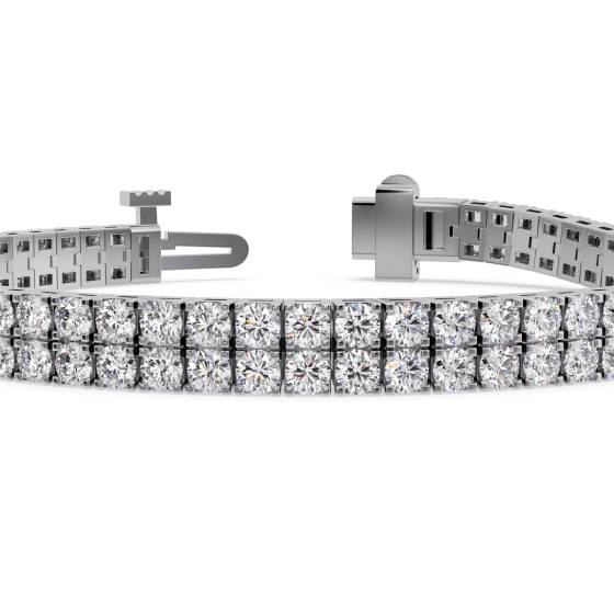 Round Diamond Double Row Tennis Bracelet