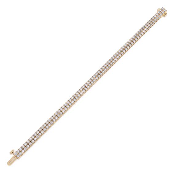 Round Diamond Double Row Tennis Bracelet