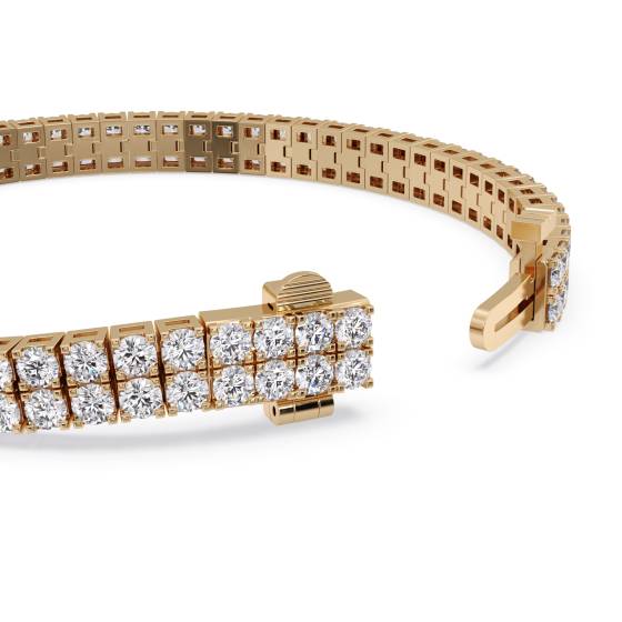 Round Diamond Double Row Tennis Bracelet