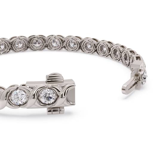 Modern Round Diamond Bezel Set Tennis Bracelet