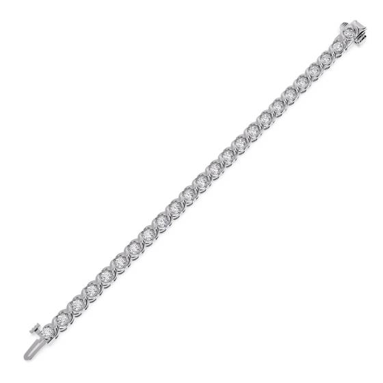 Modern Round Diamond Bezel Set Tennis Bracelet