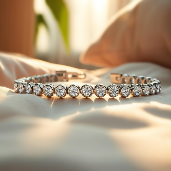 Unique Round Diamond Bezel Set Tennis Bracelet