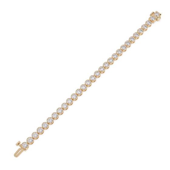 Modern Round Diamond Bezel Set Single Row Bracelet