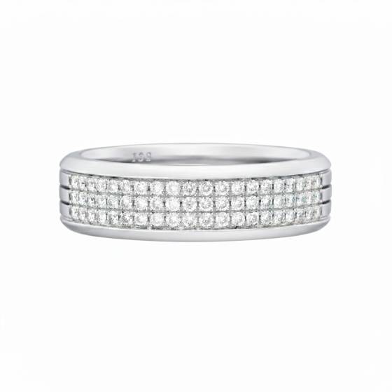 1/2 Set 5.5mm Gents Diamond Wedding Ring