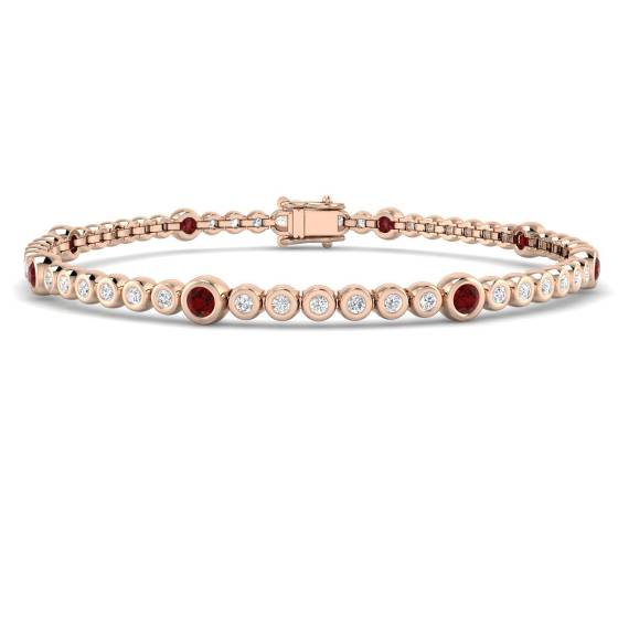 Round Cut Ruby Gemstone Bracelet