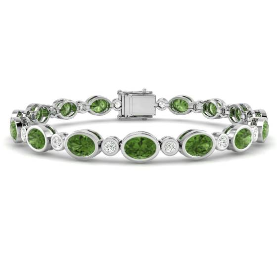 Oval Cut Peridot Gemstone Bracelet