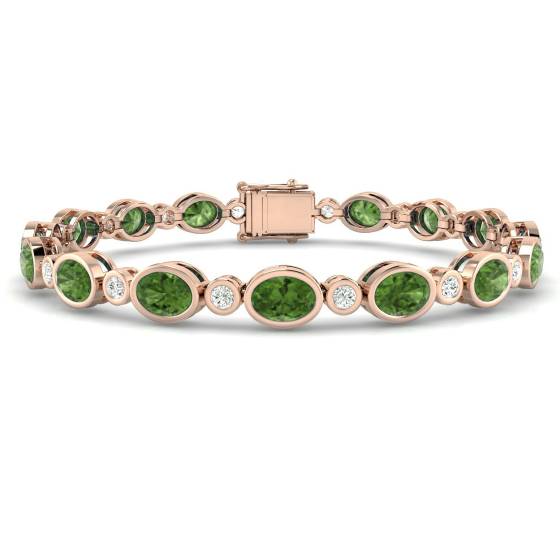 Oval Cut Peridot Gemstone Bracelet