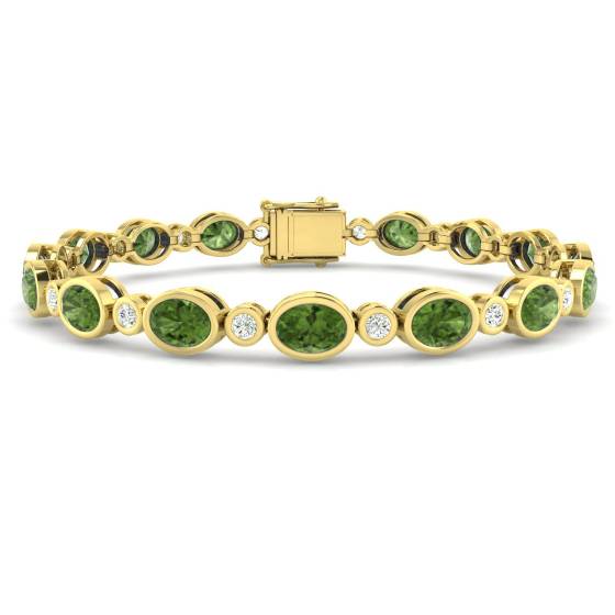 Oval Cut Peridot Gemstone Bracelet
