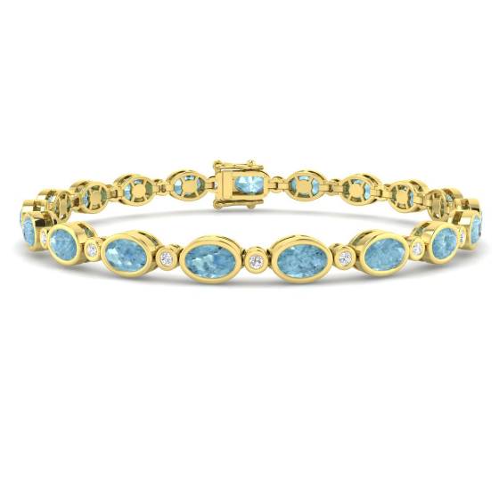 Oval Cut Aquamarine Gemstone Bracelet