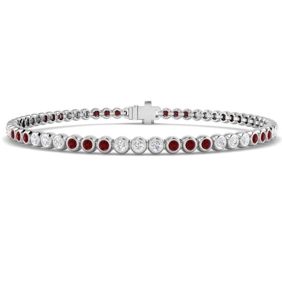Round Cut Ruby Gemstone Bracelet