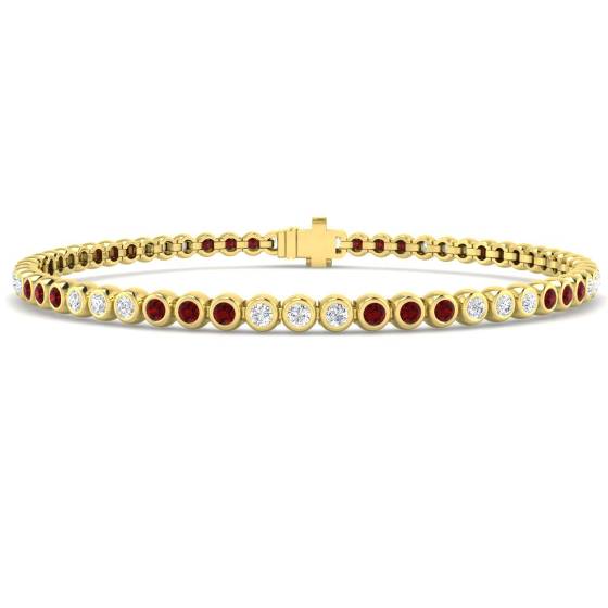 Round Cut Ruby Gemstone Bracelet