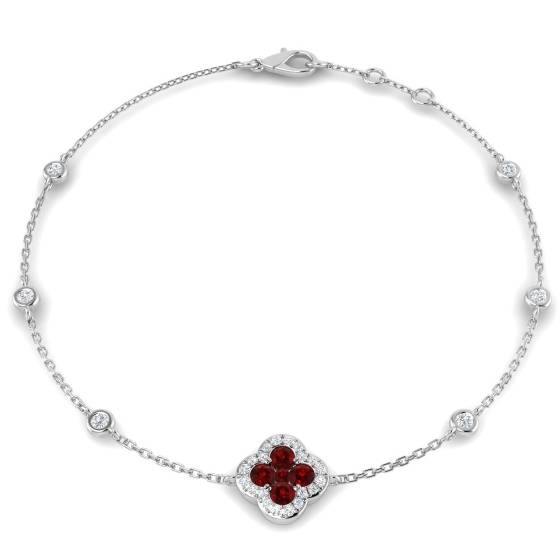 Round Cut Ruby Gemstone Bracelet