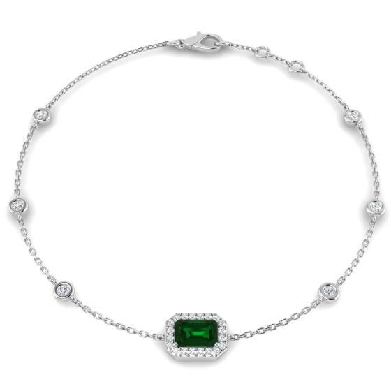 Emerald Cut Emerald Gemstone Bracelet