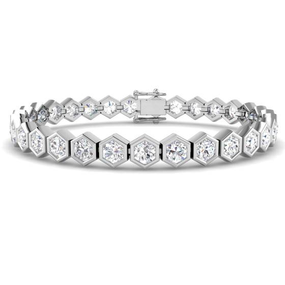 Round Cut Diamond Bezel Set Bracelet