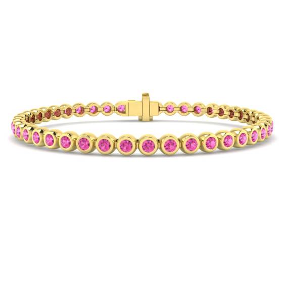 Round Cut Pink Sapphire Bracelet