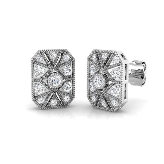 0.29ct VS/F-G Round cut Natural Diamonds Cluster Earrings
