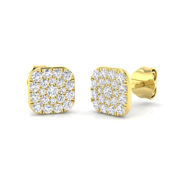 0.40ct VS/E-F Round cut Natural Diamonds Cluster Earrings