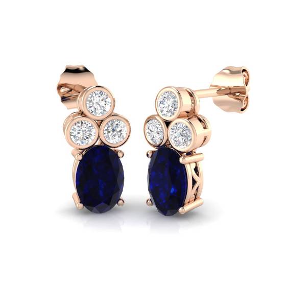 Oval Cut Sapphire Drop Earrings