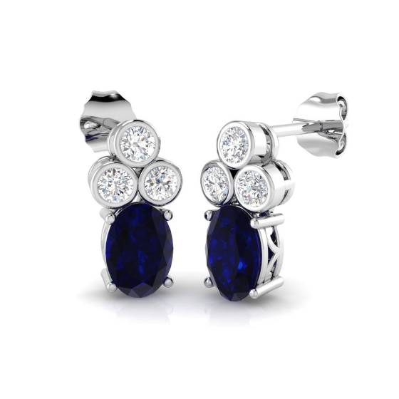 Oval Cut Sapphire Drop Earrings