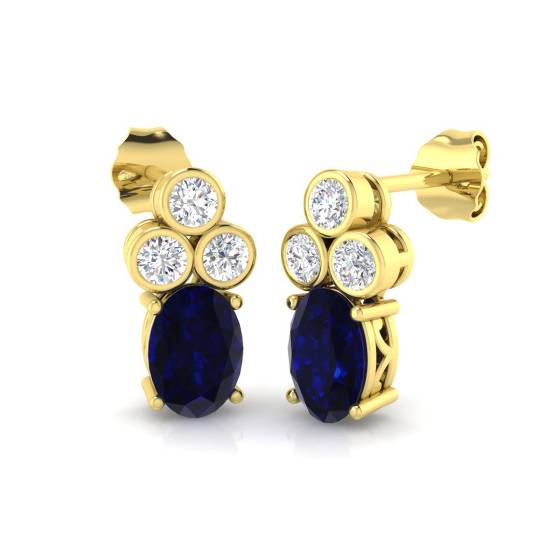 Oval Cut Sapphire Drop Earrings