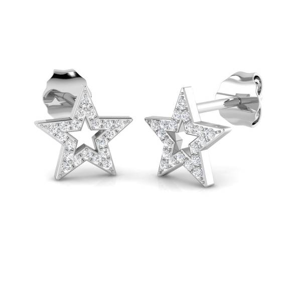 0.10ct VS/E-F Round cut Natural Diamonds Star Designer Earrings