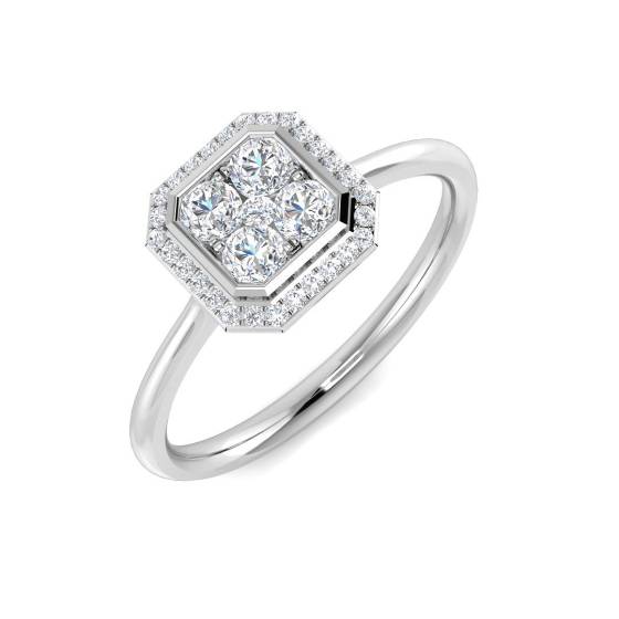 0.28ct VS/E-F Princess cut Natural Diamonds Cluster Ring