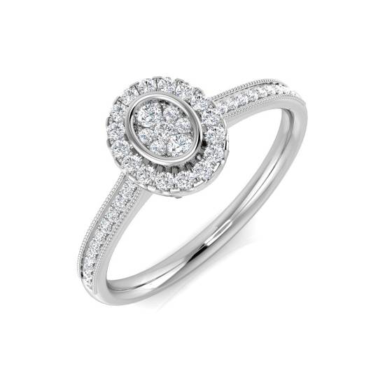 0.23ct VS/E-F Round cut Natural Diamonds Cluster Ring