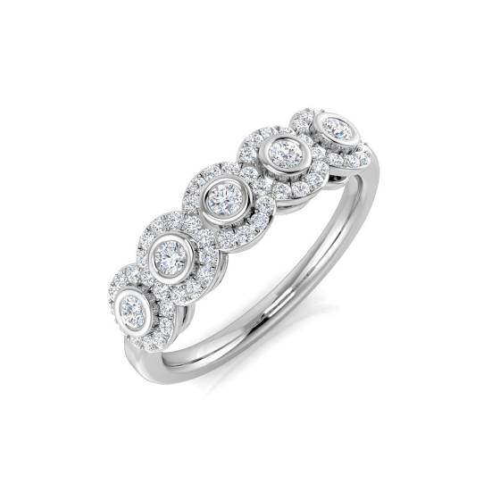 0.39ct VS/E-F Round cut Natural Diamonds Cluster Ring