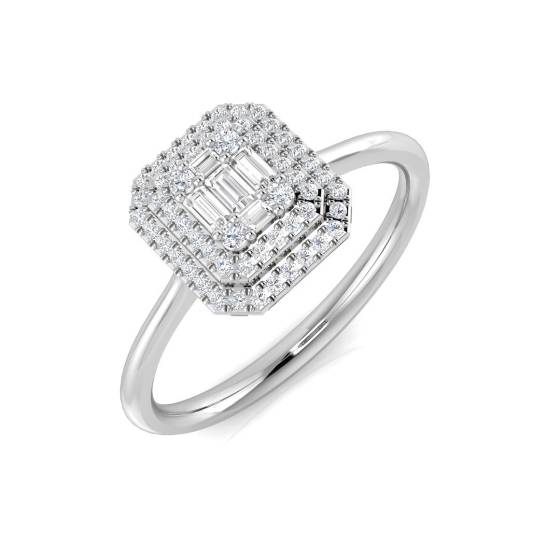 0.23ct VS/E-F Round cut Natural Diamonds Cluster Ring