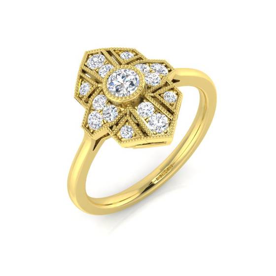 0.35ct VS/F-G Round cut Natural Diamonds Cluster Ring