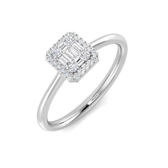0.15ct VS/E-F Round cut Natural Diamonds Cluster Ring