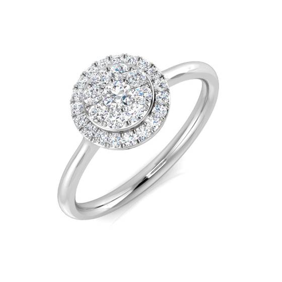0.28ct VS/E-F Round cut Natural Diamonds Cluster Ring